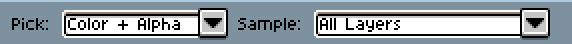 Context bar for eyedropper tool