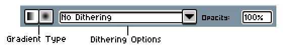 Context bar for gradient tool