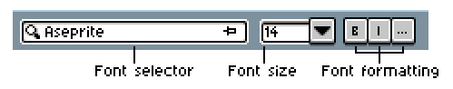 Context bar for text tool
